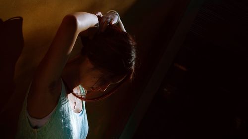 Woman looking at camera