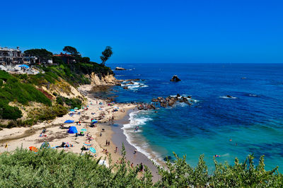 High angle view of beach