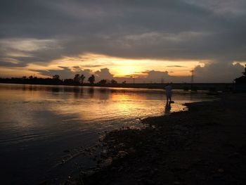 Scenic view of sunset over sea