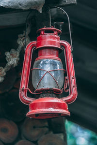 View of a storm lantern on a dark background