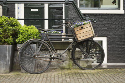 Bicycle against building