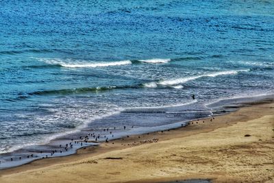 High angle view of beach