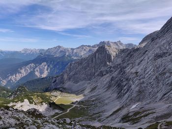 Scenic view of mountains against sky