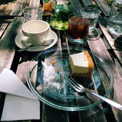 Close-up of tea served on table