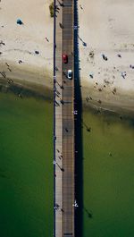 Aerial view of pier in sea