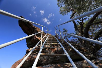 Low angle view of metallic structure against sky