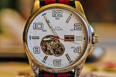 Close-up of luxury wristwatch