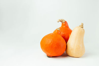 Close-up of fruits against white background