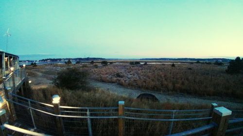 Landscape against clear sky