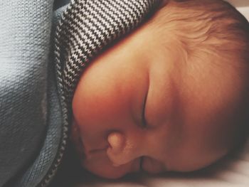 Close-up of baby sleeping