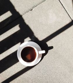 High angle view of coffee on table