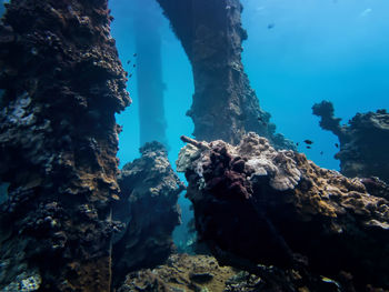 Rock formations in sea