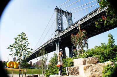 Low angle view of bridge against sky