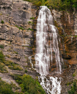 Scenic view of waterfall