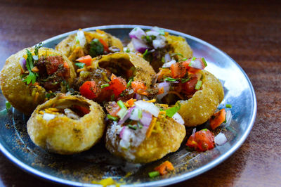 Close-up of food in bowl on table