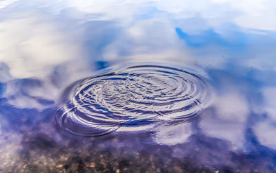 High angle view of bubbles floating on water