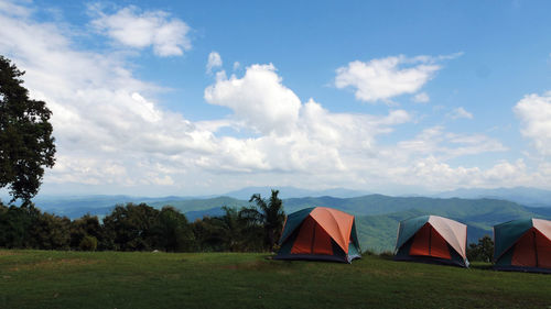 Scenic view of field against sky