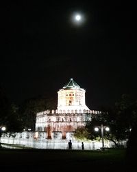 Low angle view of building at night