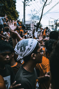 People on street in city