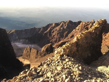 Rinjani volcano crater 