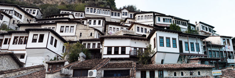 Low angle view of residential buildings against sky