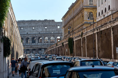 People on street in city