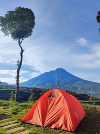 Tent against sky