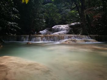 Scenic view of waterfall