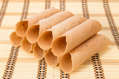 Close-up of garlic against white background