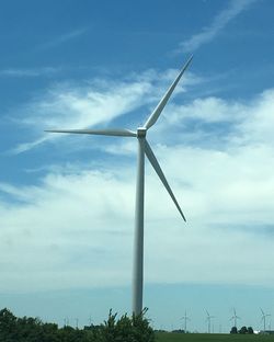 Wind turbines on landscape