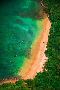 High angle view of beach