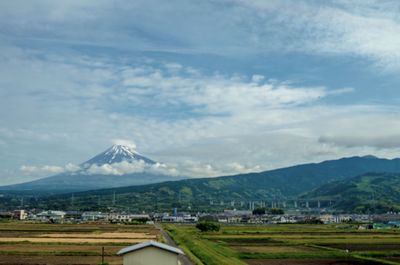 Scenic view of mt. fuji from shinkansen 
