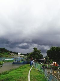 People in park against sky