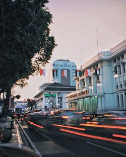 View of city street against sky