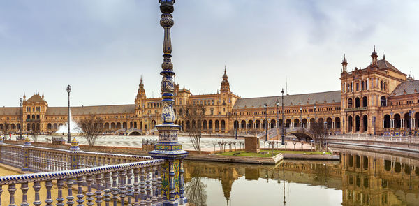 Plaza de espana  was built in seville, spain, in 1928 for ibero-american exposition