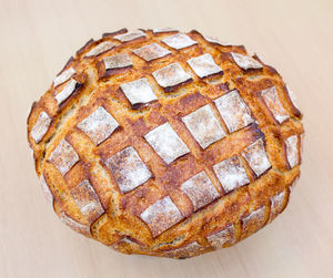 High angle view of dessert on table