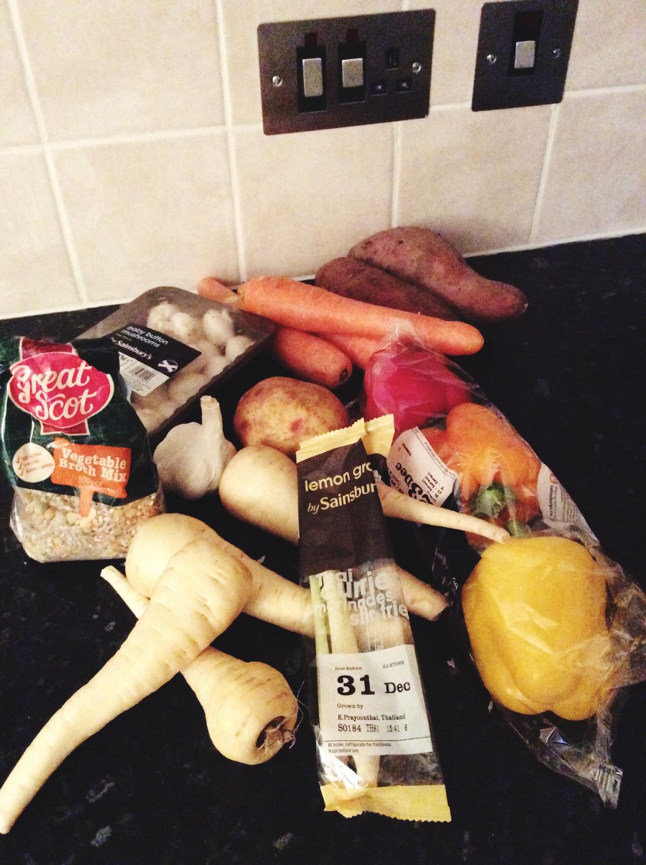 Winter ingredients for broth