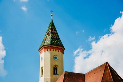 Low angle view of traditional building against sky