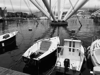 Boats in harbor