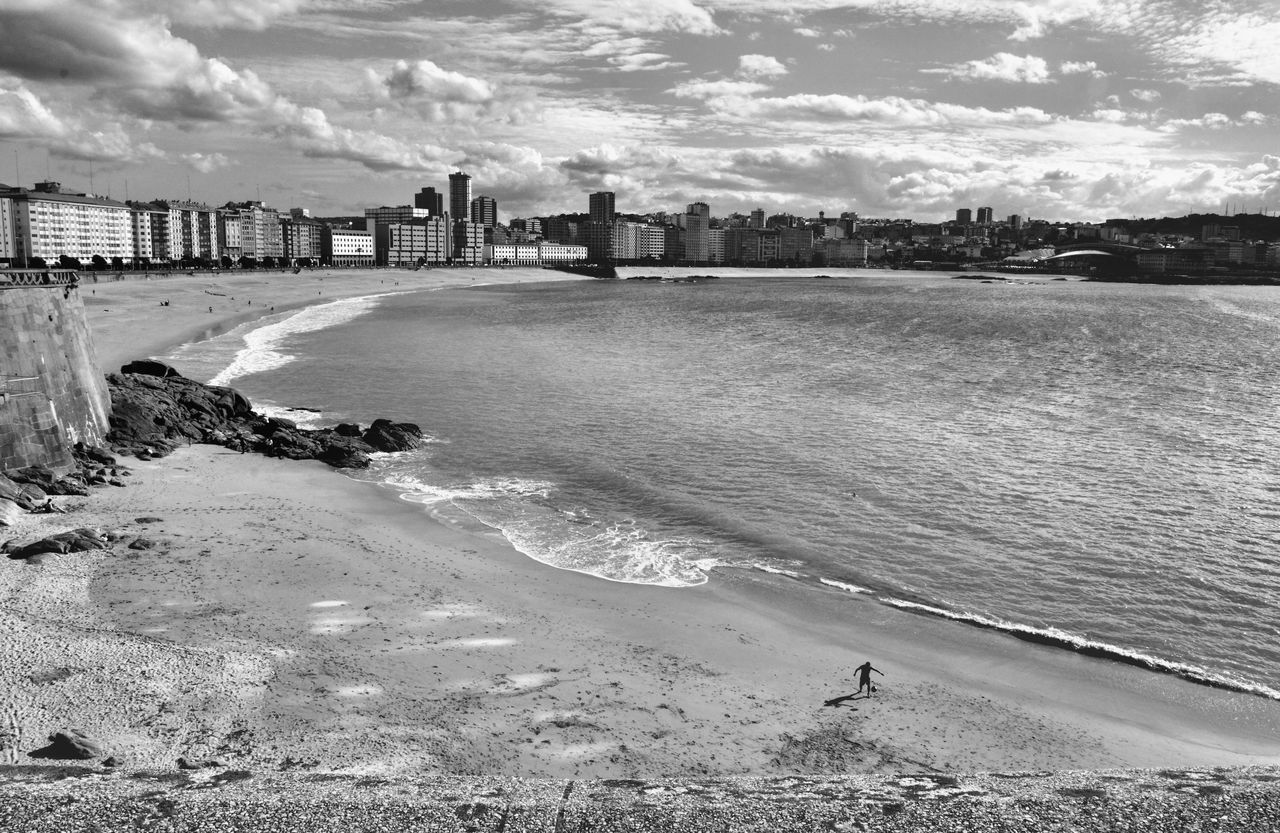 VIEW OF CITY ON BEACH