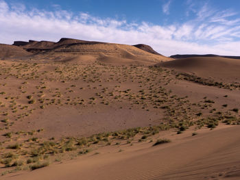 Scenic view of desert against sky