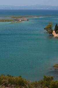 High angle view of sea against sky