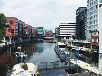 View of canal along buildings