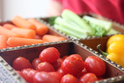 Close-up of various vegetables in container