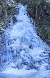 Scenic view of waterfall