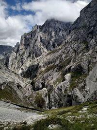 Scenic view of rocky mountains against sky