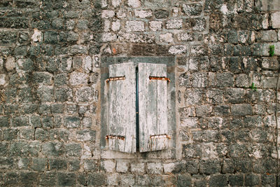 Closed door of old building