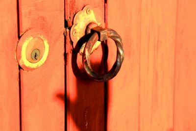 Close-up of wooden door