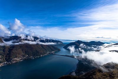 Scenic view from monte san salvatore ticino