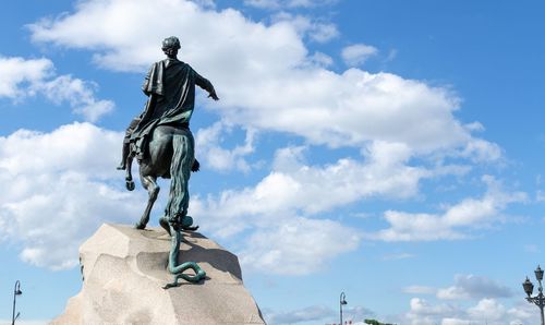 The bronze horseman statue of peter the great in saint petersburg